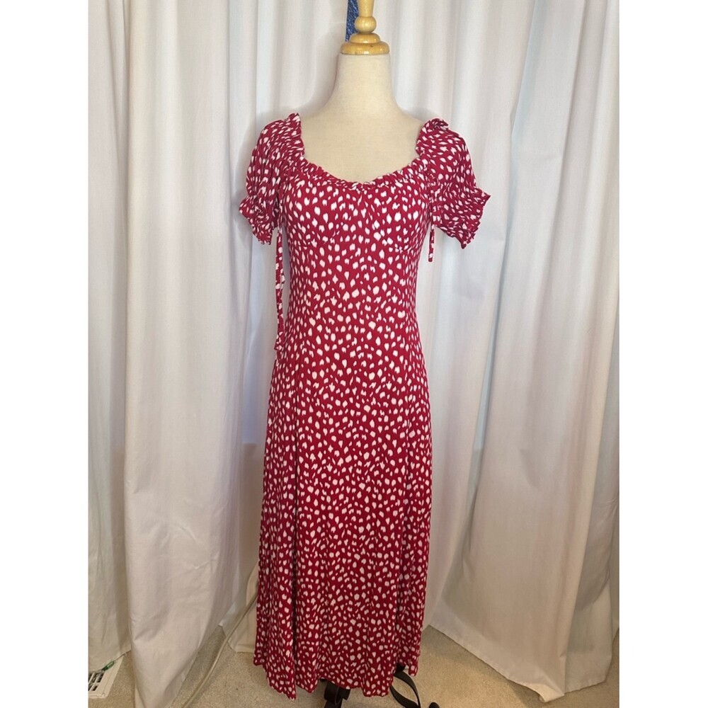 Red & White Polka Dot Maxi Dress - Picture 4 of 6